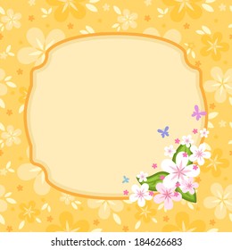 Vector spring frame with flowers