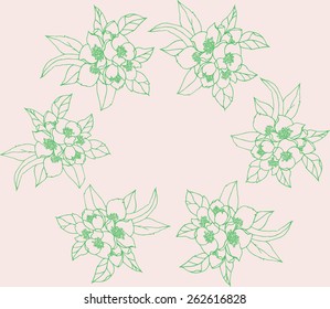 vector spring frame from Jasmine flowers