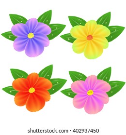 Vector Spring Fresh Colorful Flowers