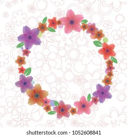 Vector spring greeting card template with space for text. Happy Mother's Day. Happy birthday. Happy Women's Day.