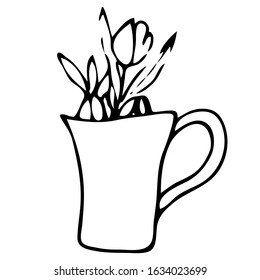 
Vector spring illustration in doodle style. Easter, Floral Arrangements