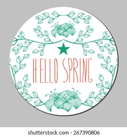 Vector Spring illustration with flowers