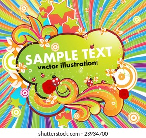 Vector spring illustration for summer design.