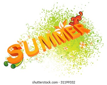 Vector spring illustration for summer design.
