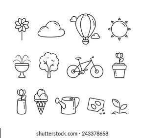 Vector Spring Outdoor icon set