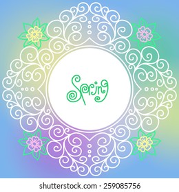 vector spring pattern of spirals, swirls, chains on a black background