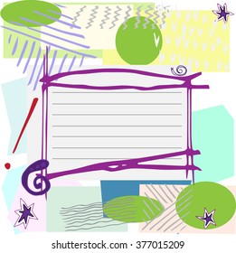 Vector spring sale design. Abstract multicolor geometric pattern with hand drawn elements. Unusual concept. 