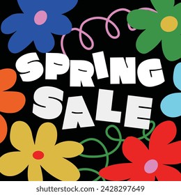 vector venta de primavera banner del evento, tipografía, venta de temporada