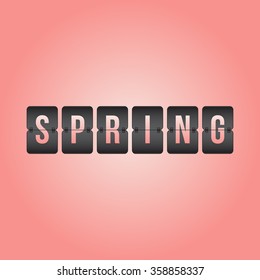 vector Spring Scoreboard, pink and black symbol isolated on background