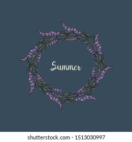 Vector Spring and summer floral beautiful border. Flower frame for your design. An elegant invitation. Vector illustration.