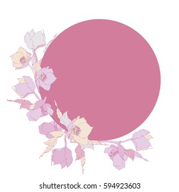 Vector spring, summer flowers card.  