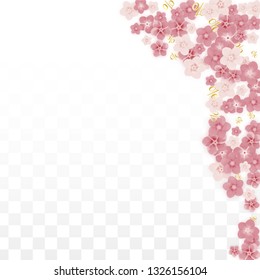 Vector Spring or Summer Sale Background with Flowers and Percent for  Poster Design. Good for Special Hot Holiday Discount Offer, Black Friday, Fashion Promotion Action. Romantic Sakura Illustration