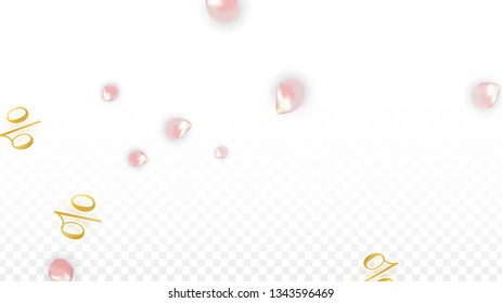 Vector Spring or Summer Sale Background with Petals and Percent for  Layout Design. Good for Special Hot Holiday Discount Offer, Black Friday, Fashion Promotion Action. Romantic Sakura Illustration
