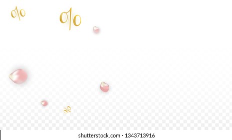 Vector Spring or Summer Sale Background with Petals and Percent for  Poster Design. Good for Special Hot Holiday Discount Offer, Black Friday, Fashion Promotion Action. Romantic Sakura Illustration