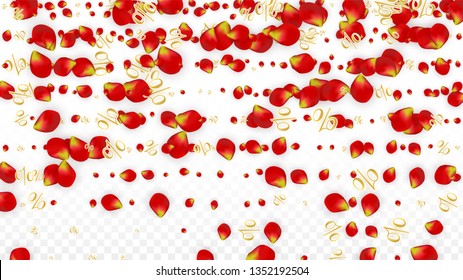 Vector Spring or Summer Sale Background with Flowers and Percent for  Banner Design. Good for Special Hot Holiday Discount Offer, Black Friday, Fashion Promotion Action. Romantic Rose Illustration.