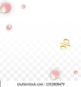 Vector Spring or Summer Sale Background with Petals and Percent for  Template Design. Good for Special Hot Holiday Discount Offer, Black Friday, Fashion Promotion Action. Romantic Sakura Illustration