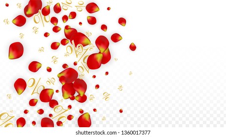 Vector Spring or Summer Sale Background with Flowers and Percent for  Web Design. Good for Special Hot Holiday Discount Offer, Black Friday, Fashion Promotion Action. Romantic Rose Illustration.