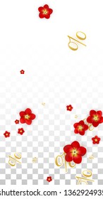 Vector Spring or Summer Sale Background with Flowers and Percent for  Template Design. Good for Special Hot Holiday Discount Offer, Black Friday, Fashion Promotion Action. Romantic Rose Illustration.