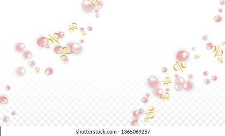 Vector Spring or Summer Sale Background with Petals and Percent for  Cards Design. Good for Special Hot Holiday Discount Offer, Black Friday, Fashion Promotion Action. Romantic Sakura Illustration
