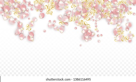 Vector Spring or Summer Sale Background with Petals and Percent for  Cards Design. Good for Special Hot Holiday Discount Offer, Black Friday, Fashion Promotion Action. Romantic Sakura Illustration