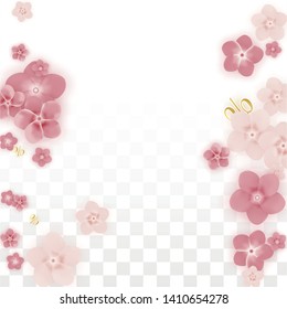 Vector Spring or Summer Sale Background with Flowers and Percent for  Layout Design. Good for Special Hot Holiday Discount Offer, Black Friday, Fashion Promotion Action. Romantic Sakura Illustration