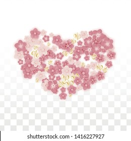 Vector Spring or Summer Sale Background with Flowers and Percent for  Template Design. Good for Special Hot Holiday Discount Offer, Black Friday, Fashion Promotion Action. Romantic Sakura Illustration