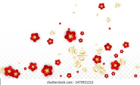 Vector Spring or Summer Sale Background with Flowers and Percent for  Poster Design. Good for Special Hot Holiday Discount Offer, Black Friday, Fashion Promotion Action. Romantic Rose Illustration.