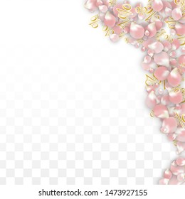 Vector Spring or Summer Sale Background with Petals and Percent for  Banner Design. Good for Special Hot Holiday Discount Offer, Black Friday, Fashion Promotion Action. Romantic Sakura Illustration