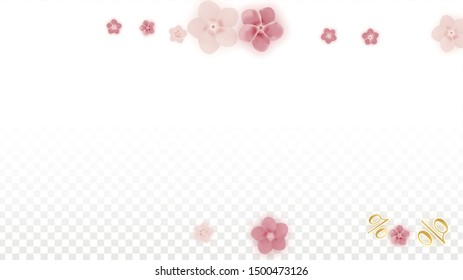 Vector Spring or Summer Sale Background with Flowers and Percent for  Web Design. Good for Special Hot Holiday Discount Offer, Black Friday, Fashion Promotion Action. Romantic Sakura Illustration