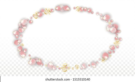 Vector Spring or Summer Sale Background with Petals and Percent for  Web Design. Good for Special Hot Holiday Discount Offer, Black Friday, Fashion Promotion Action. Romantic Sakura Illustration