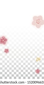 Vector Spring or Summer Sale Background with Flowers and Percent for  Flyer Design. Good for Special Hot Holiday Discount Offer, Black Friday, Fashion Promotion Action. Romantic Sakura Illustration
