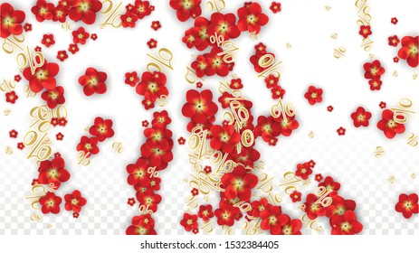 Vector Spring or Summer Sale Background with Flowers and Percent for  Poster Design.  Romantic Rose Illustration.