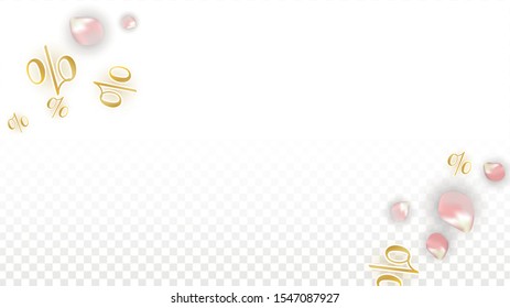 Vector Spring or Summer Sale Background with Petals and Percent for  Layout Design. Good for Special Hot Holiday Discount Offer, Black Friday, Fashion Promotion Action. Romantic Sakura Illustration
