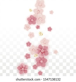 Vector Spring or Summer Sale Background with Flowers and Percent for  Flyer Design. Good for Special Hot Holiday Discount Offer, Black Friday, Fashion Promotion Action. Romantic Sakura Illustration