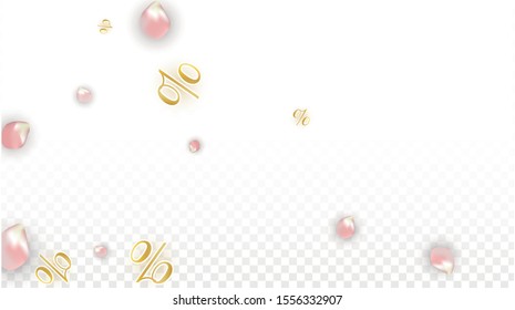 Vector Spring or Summer Sale Background with Petals and Percent for  Layout Design. Good for Special Hot Holiday Discount Offer, Black Friday, Fashion Promotion Action. Romantic Sakura Illustration