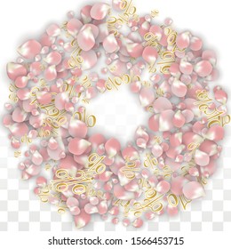 Vector Spring or Summer Sale Background with Petals and Percent for  Poster Design. Good for Special Hot Holiday Discount Offer, Black Friday, Fashion Promotion Action. Romantic Sakura Illustration