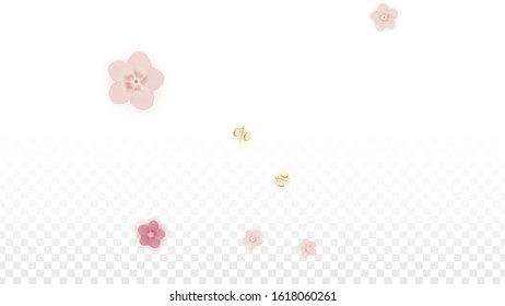 Vector Spring or Summer Sale Background with Flowers and Percent for  Cards Design. Good for Special Hot Holiday Discount Offer, Black Friday, Fashion Promotion Action. Romantic Sakura Illustration