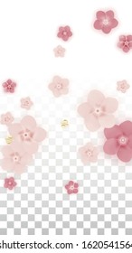 Vector Spring or Summer Sale Background with Flowers and Percent for  Banner Design. Good for Special Hot Holiday Discount Offer, Black Friday, Fashion Promotion Action. Romantic Sakura Illustration