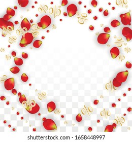 Vector Spring or Summer Sale Background with Flowers and Percent for  Web Design. Good for Special Hot Holiday Discount Offer, Black Friday, Fashion Promotion Action. Romantic Rose Illustration.
