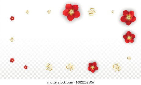 Fondo de ventas de verano o primavera vectorial con flores y porcentaje para el diseño de banners. Oferta Especial de Descuento de Vacaciones Calientes, Viernes Negro, Acción de Promoción de Moda. Ilustración Romántica de las Rosas.