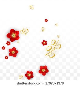 Vector Spring or Summer Sale Background with Flowers and Percent for  Web Design. Good for Special Hot Holiday Discount Offer, Black Friday, Fashion Promotion Action. Romantic Rose Illustration.