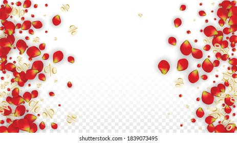 Vector Spring or Summer Sale Background with Flowers and Percent for  Layout Design. Good for Special Hot Holiday Discount Offer, Black Friday, Fashion Promotion Action. Romantic Rose Illustration.