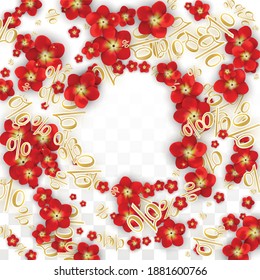 Fondo de ventas de verano o primavera vectorial con flores y porcentaje para diseño de diseño. Oferta Especial de Descuento de Vacaciones Calientes, Viernes Negro, Acción de Promoción de Moda. Ilustración Romántica de Rosas.