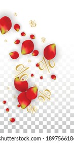 Vektor Spring oder Summer Sale Hintergrund mit Blumen und Prozent für Webdesign. Gut für Special Hot Holiday Rabatt Angebot, Black Friday, Fashion Promotion Action. Romantische Rosenillustration.