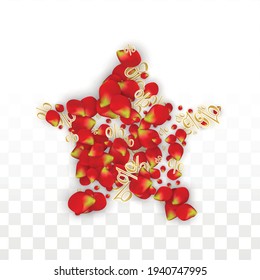 Vector Spring o Summer Sale Background con Flores y Porcentaje para Diseño Web. Oferta Especial de Descuento de Vacaciones Calientes, Viernes Negro, Acción de Promoción de Moda. Ilustración Romántica de Rosas.