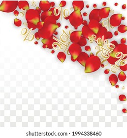 Vektor Spring oder Summer Sale Hintergrund mit Blumen und Prozent für Bannerdesign. Gut für Special Hot Holiday Rabatt Angebot, Black Friday, Fashion Promotion Action. Romantische Rosenillustration.