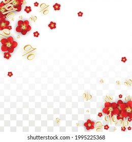Vector Spring or Summer Sale Background with Flowers and Percent for  Layout Design. Good for Special Hot Holiday Discount Offer, Black Friday, Fashion Promotion Action. Romantic Rose Illustration.