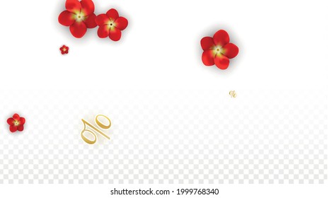 Vector Spring or Summer Sale Background with Flowers and Percent for  Cards Design. Good for Special Hot Holiday Discount Offer, Black Friday, Fashion Promotion Action. Romantic Rose Illustration.