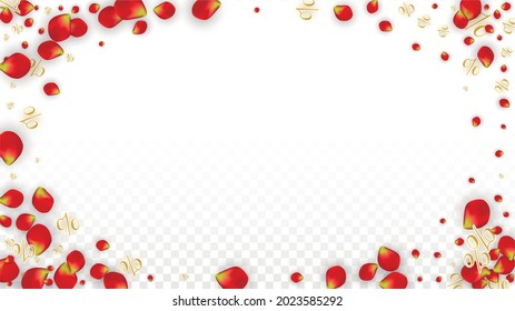 Vector Spring or Summer Sale Background with Flowers and Percent for  Web Design. Good for Special Hot Holiday Discount Offer, Black Friday, Fashion Promotion Action. Romantic Rose Illustration.