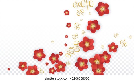 Vector Spring or Summer Sale Background with Flowers and Percent for  Template Design. Good for Special Hot Holiday Discount Offer, Black Friday, Fashion Promotion Action. Romantic Rose Illustration.